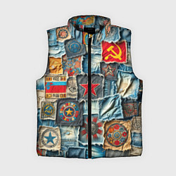 Женский жилет Ретро пэчворк СССР, цвет: 3D-черный