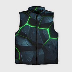 Женский жилет Abstract dark green geometry style