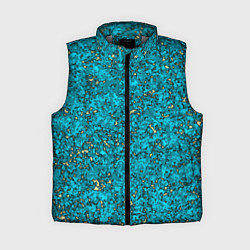 Женский жилет Абстракция бирюзовый со свечением, цвет: 3D-светло-серый