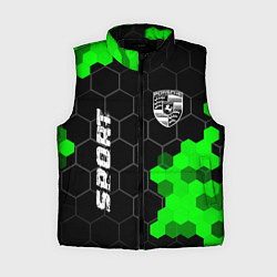 Женский жилет Porsche green sport hexagon, цвет: 3D-черный
