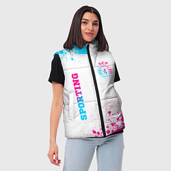 Женский жилет Sporting neon gradient style вертикально, цвет: 3D-черный — фото 2
