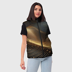 Женский жилет Золотые линии с шариками, цвет: 3D-черный — фото 2