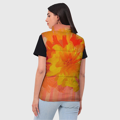 Женский жилет Абстракция цветы мастихин / 3D-Светло-серый – фото 4