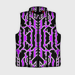 Женский жилет Техно фиолетовые линии с белой обводкой на чёрном, цвет: 3D-красный