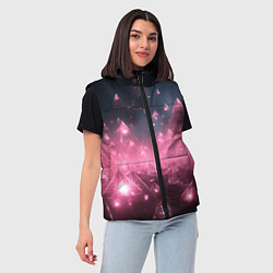 Женский жилет Розовый абстрактный космос, цвет: 3D-черный — фото 2