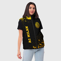 Женский жилет AC Milan - gold gradient вертикально, цвет: 3D-черный — фото 2