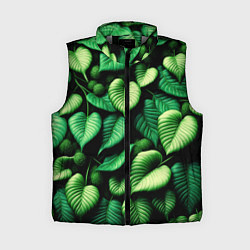 Женский жилет Зеленые листья и мох, цвет: 3D-светло-серый