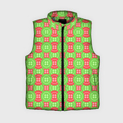 Женский жилет Паттерн с красными и зелеными пуговицами, цвет: 3D-светло-серый