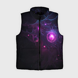 Женский жилет Космическая объемная абстракция с фиолетовым свече