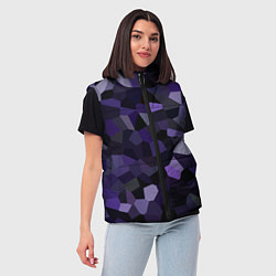 Женский жилет Кристаллизация темно-фиолетового, цвет: 3D-светло-серый — фото 2