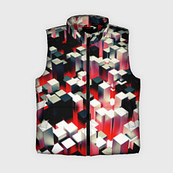 Женский жилет Черно-белые блоки в красном тумане