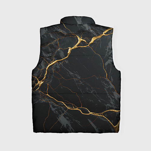 Женский жилет Золотой герб России на черно-золотой текстуре / 3D-Красный – фото 2