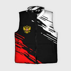 Женский жилет Герб РФ краски текстура абстрактные, цвет: 3D-черный