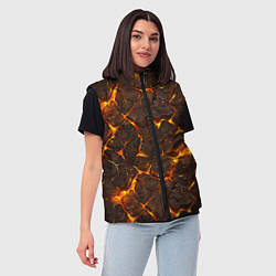 Женский жилет Элементаль магмы текстура, цвет: 3D-черный — фото 2