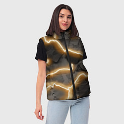 Женский жилет Электрический удар молнии паттерн, цвет: 3D-черный — фото 2