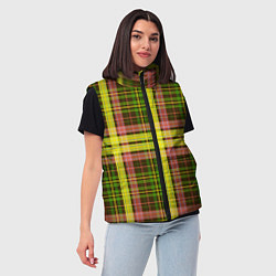 Женский жилет Зелено-красная клетка, цвет: 3D-черный — фото 2