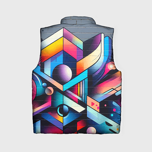 Женский жилет Геометрическое абстрактное граффити - нейросеть / 3D-Красный – фото 2