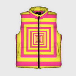Женский жилет Желтые квадраты трансформация, цвет: 3D-светло-серый