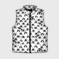 Женский жилет Узор с пингвинами, цвет: 3D-черный