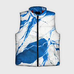 Женский жилет Бело-синий мрамор