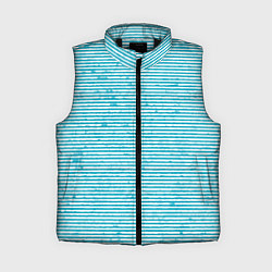 Женский жилет Бело-голубой полосы, цвет: 3D-черный