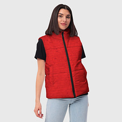 Женский жилет Алый полосатый, цвет: 3D-черный — фото 2