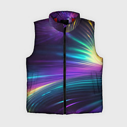 Женский жилет Неоновые лучи на фиолетовом фоне, цвет: 3D-красный