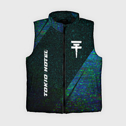 Женский жилет Tokio Hotel glitch blue, цвет: 3D-черный