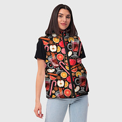 Женский жилет Глинтвейн с фруктами, цвет: 3D-красный — фото 2