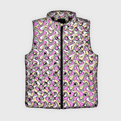 Женский жилет Абстрактный узор серо-розовый