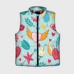Женский жилет Сердечко с крылышками, цвет: 3D-красный