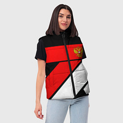 Женский жилет Россия герб спорт текстура, цвет: 3D-светло-серый — фото 2