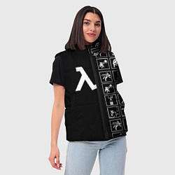 Женский жилет Half life pattern game, цвет: 3D-черный — фото 2