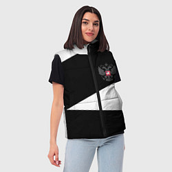 Женский жилет Герб РФ геометрия текстура, цвет: 3D-черный — фото 2