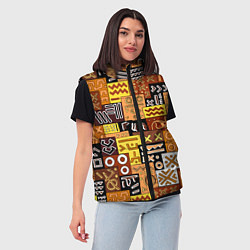 Женский жилет Африканские этнический коллаж, цвет: 3D-черный — фото 2