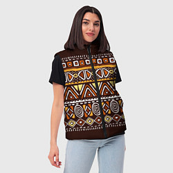 Женский жилет Африканский традиционный орнамент, цвет: 3D-красный — фото 2