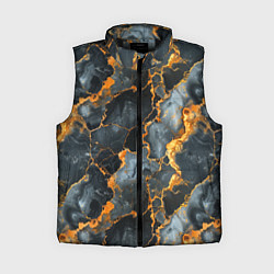 Женский жилет Черный мрамор с золотом, цвет: 3D-черный