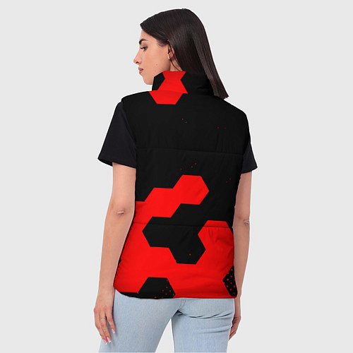 Женский жилет Герб РФ спортивный стиль соты / 3D-Светло-серый – фото 4