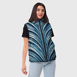 Женский жилет Вышивка линий на джинсах, цвет: 3D-светло-серый — фото 2