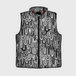 Женский жилет Абстрактные перья черно - белые, цвет: 3D-красный