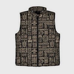 Женский жилет Африканский монохромный орнамент, цвет: 3D-светло-серый