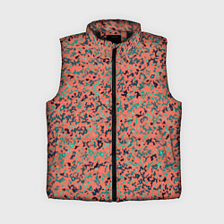 Женский жилет Розово-бирюзовый абстрактный, цвет: 3D-черный