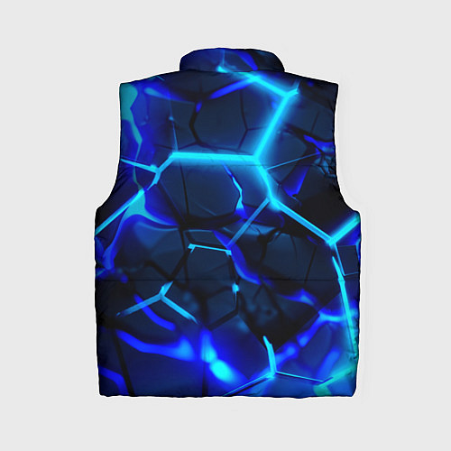 Женский жилет Яркие голубые неоновые плиты в разломе / 3D-Красный – фото 2