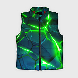 Женский жилет Неоновые яркие зеленые разломленные плиты со свето, цвет: 3D-красный