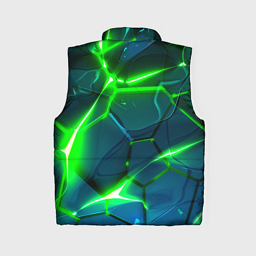 Женский жилет Неоновые яркие зеленые разломленные плиты со свето / 3D-Красный – фото 2