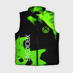 Женский жилет Xbox one green flame, цвет: 3D-светло-серый