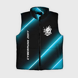 Женский жилет Cyberpunk 2077 неоновые лампы, цвет: 3D-черный
