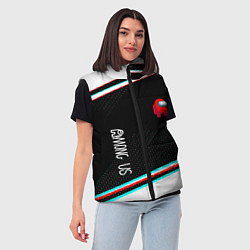 Женский жилет Among us geometry steel, цвет: 3D-черный — фото 2