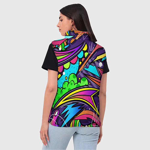 Женский жилет Яркое граффити / 3D-Светло-серый – фото 4