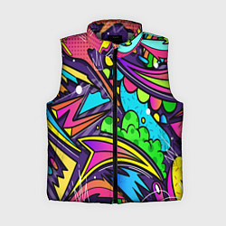 Женский жилет Яркое граффити, цвет: 3D-светло-серый